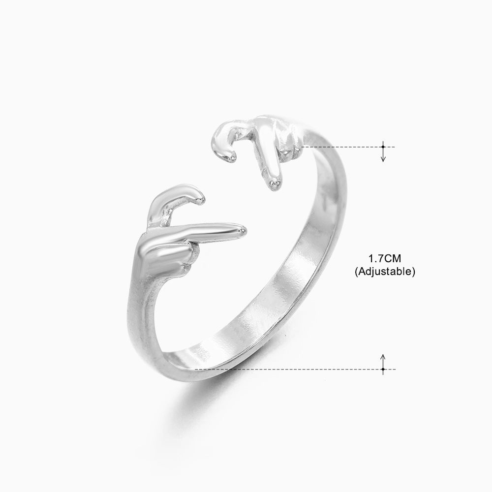 Women's Fashion Stainless Steel Love Heart-shaped Popular Rings