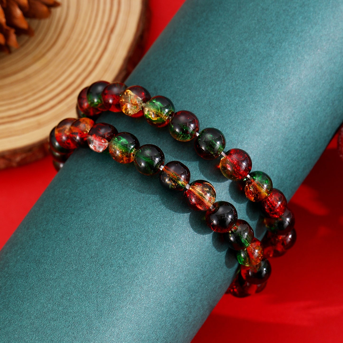 Color Jade Broken Crystal String Beads Bracelets