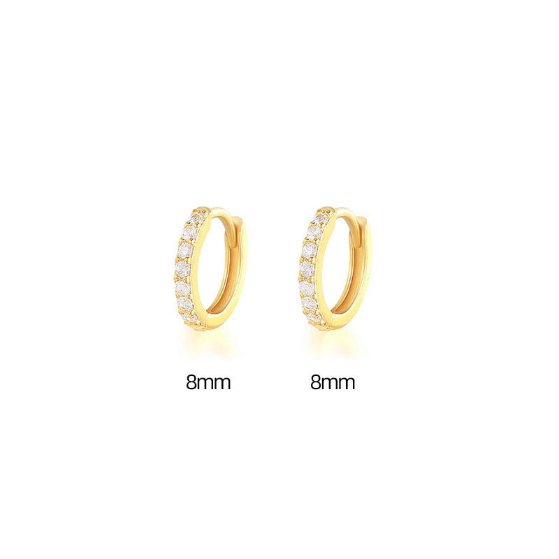 Women's Korean Style Simple Gang Drill Zircon Fresh Earrings