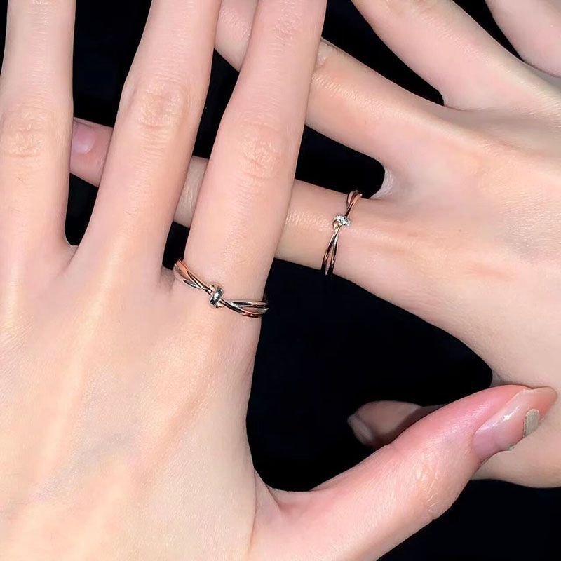 Strip Couple Trendy Niche Design Premium Light Rings