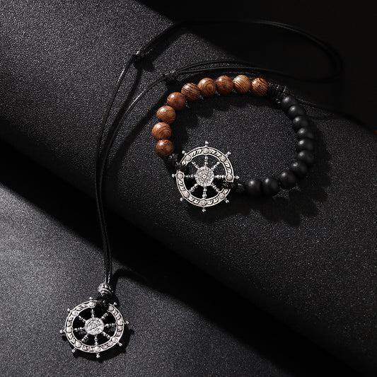 Of Life Ancient Sier Compass Old Rudder Disc Necklaces