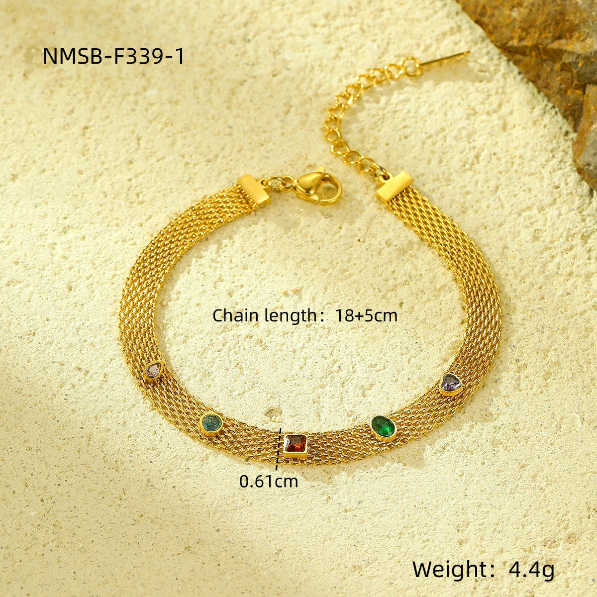 Women's Titanium Steel Gold-plated Stainless Inlaid Zircon Bracelets