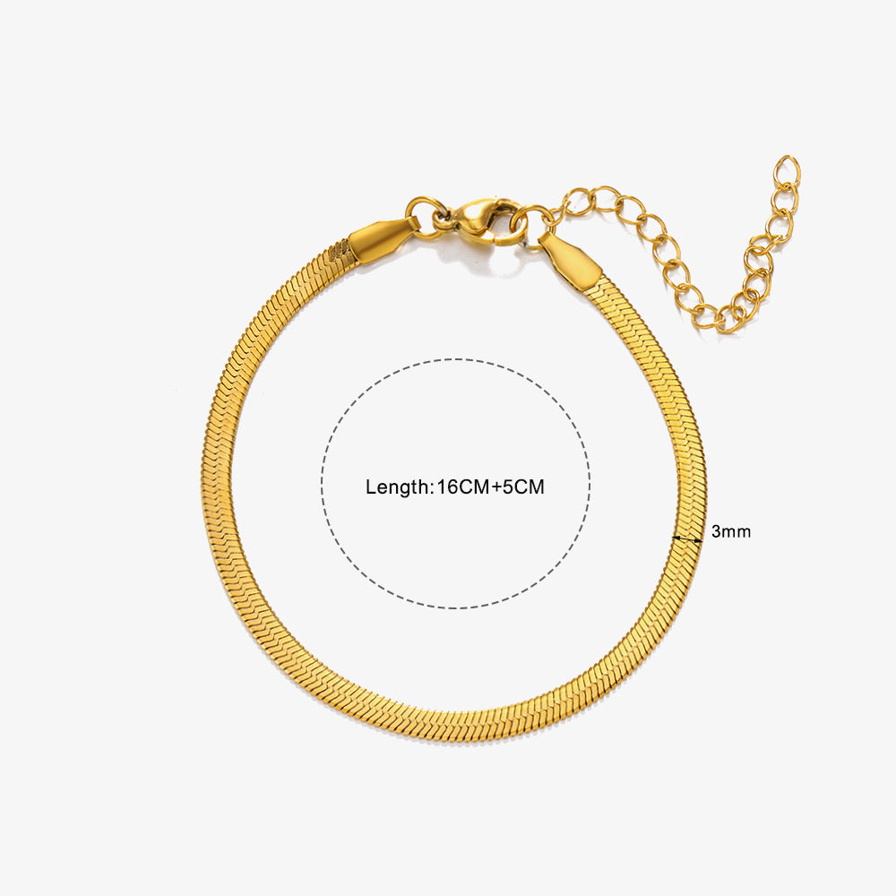 Popular Simplicity Basic Style Snake Bone Bracelets