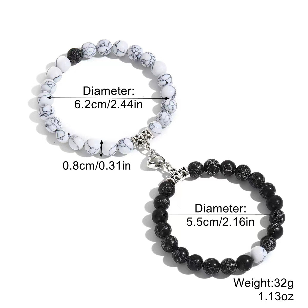 Day Turquoise Couple Love Magnetic Buckle Bracelets