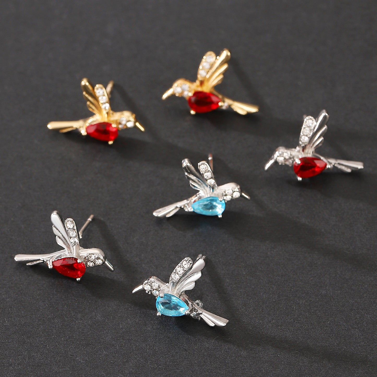 Women's Design High-grade Copper Inlaid Zirconium Flying Bird Earrings