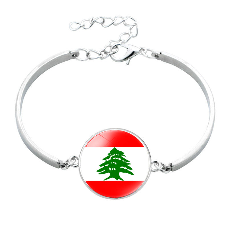 Asian National Flag Time Stone Palestine Bracelets