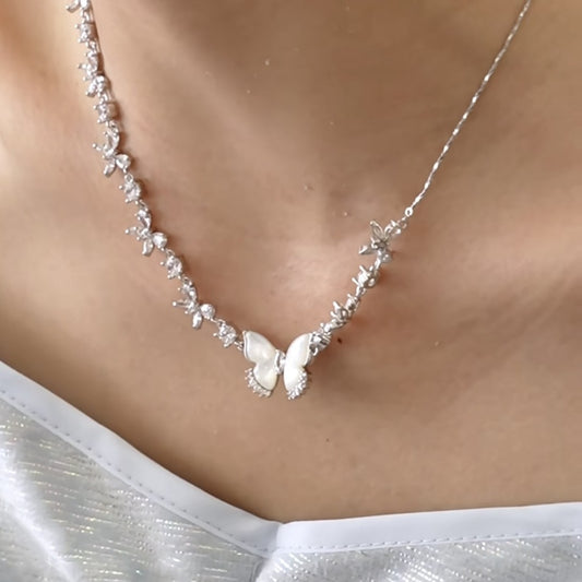 Butterfly French Style Full Rhinestone Zircon Irregular Pendants