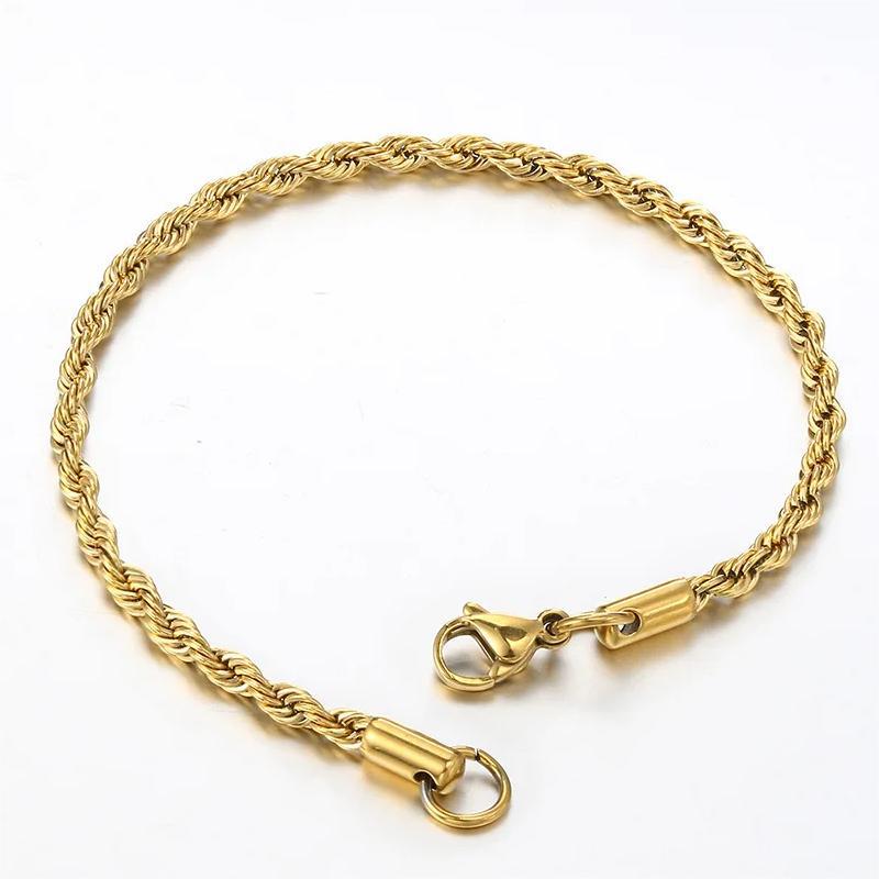 Men's Steel Thin Niche Hemp Flowers Chain Bracelets