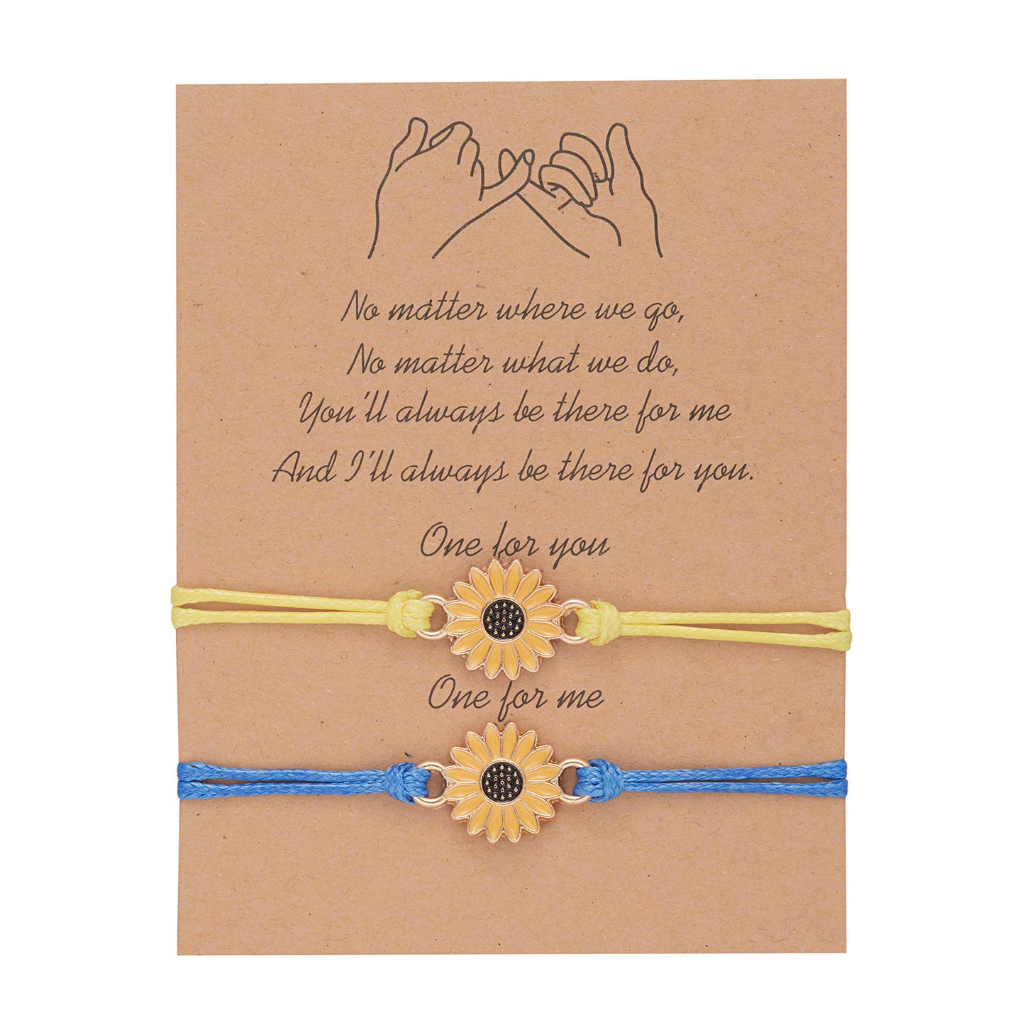 Ukraine Yellow Blue Two Pack Sunflower Daisy Wax Line Bracelets