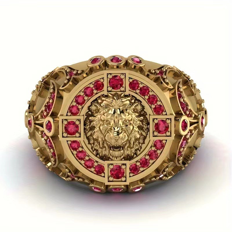 Men's Stylish Lion's Head Domineering Female Rings