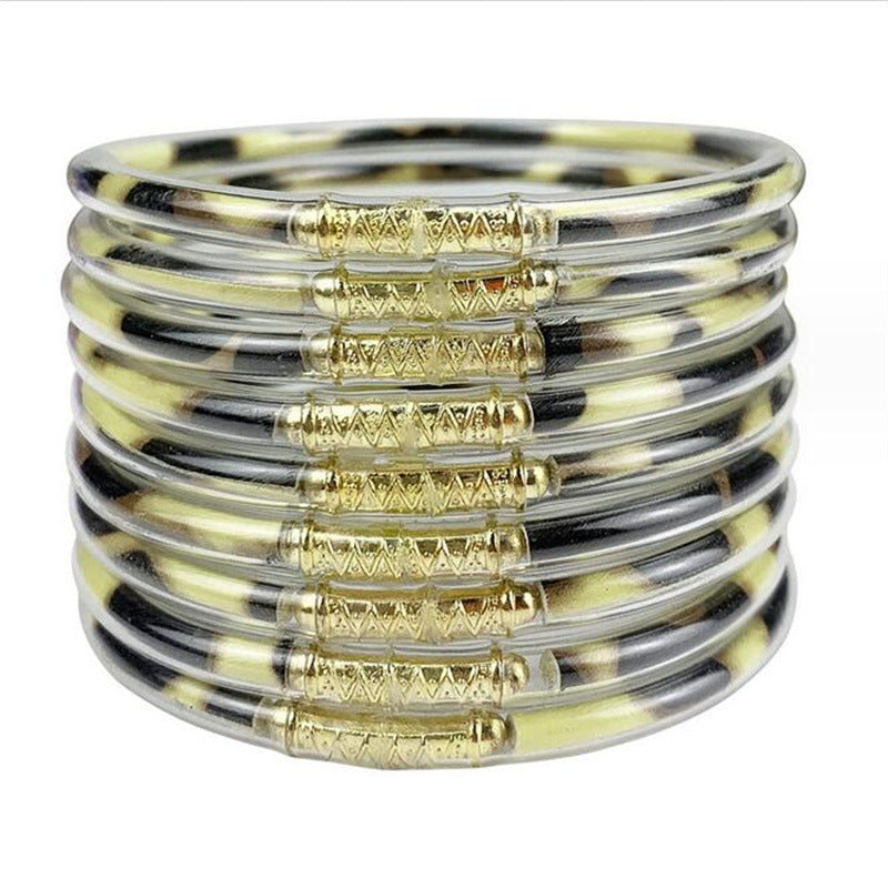 Women's Powder Combination Of Three Shiny Candy Color Bracelet