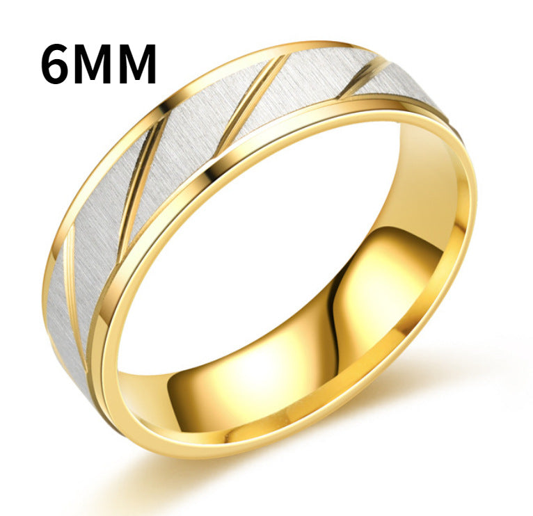 Novel Golden Step Batch Flower Slash Rings