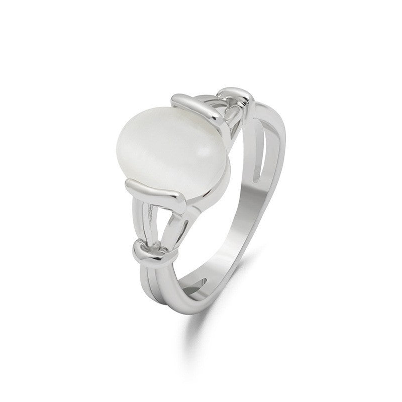 Graceful Slouchy Peripheral Bella Opal Sier Rings