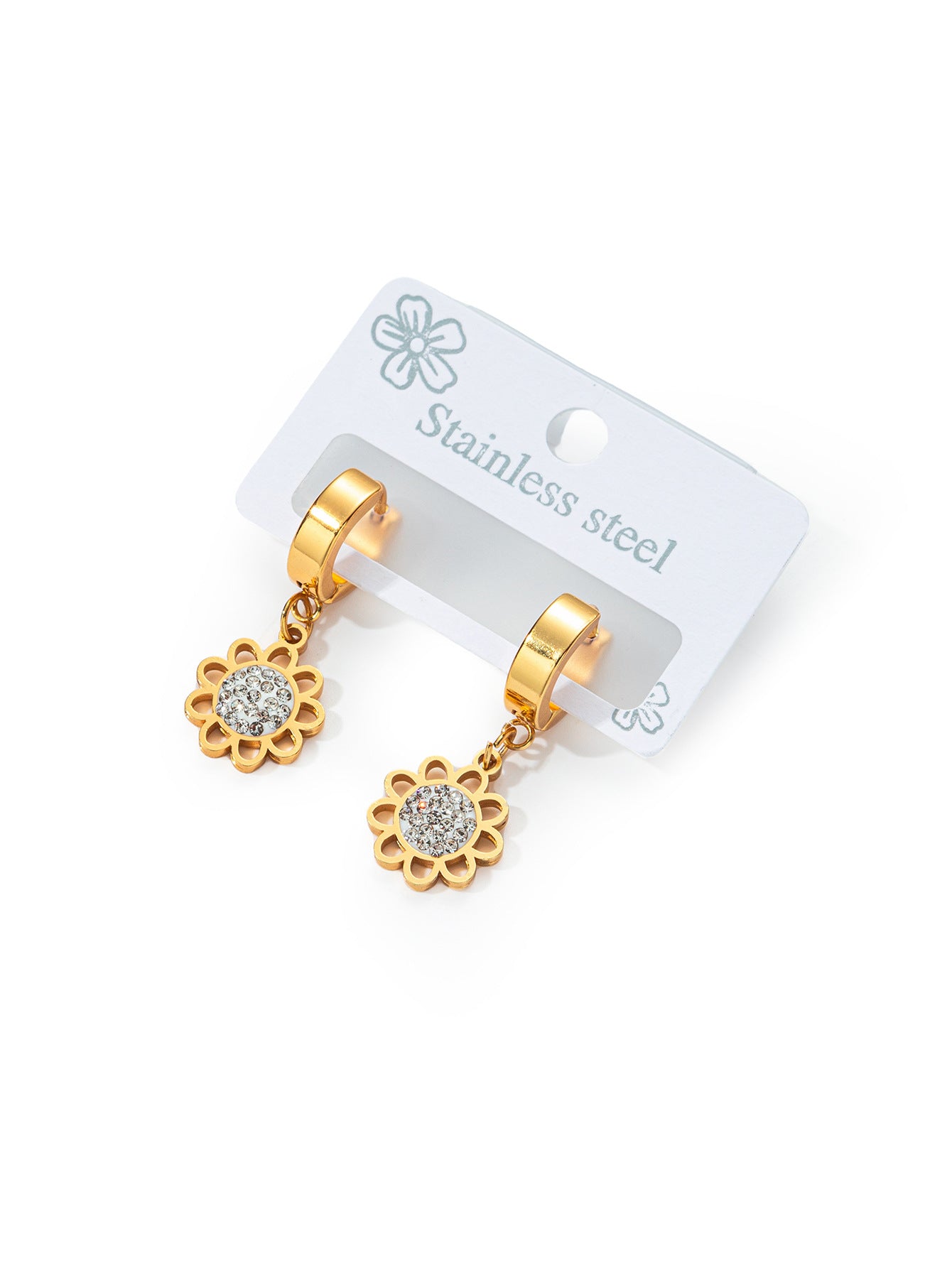 Temperament Exquisite Versatile Niche Flower Drip Earrings