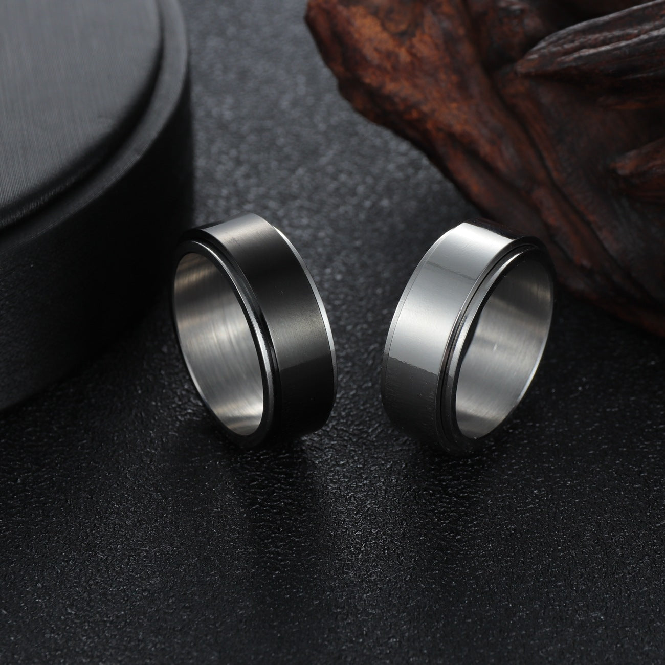 Men's Ornament Trendy Jewellery Width Titanium Steel Rings