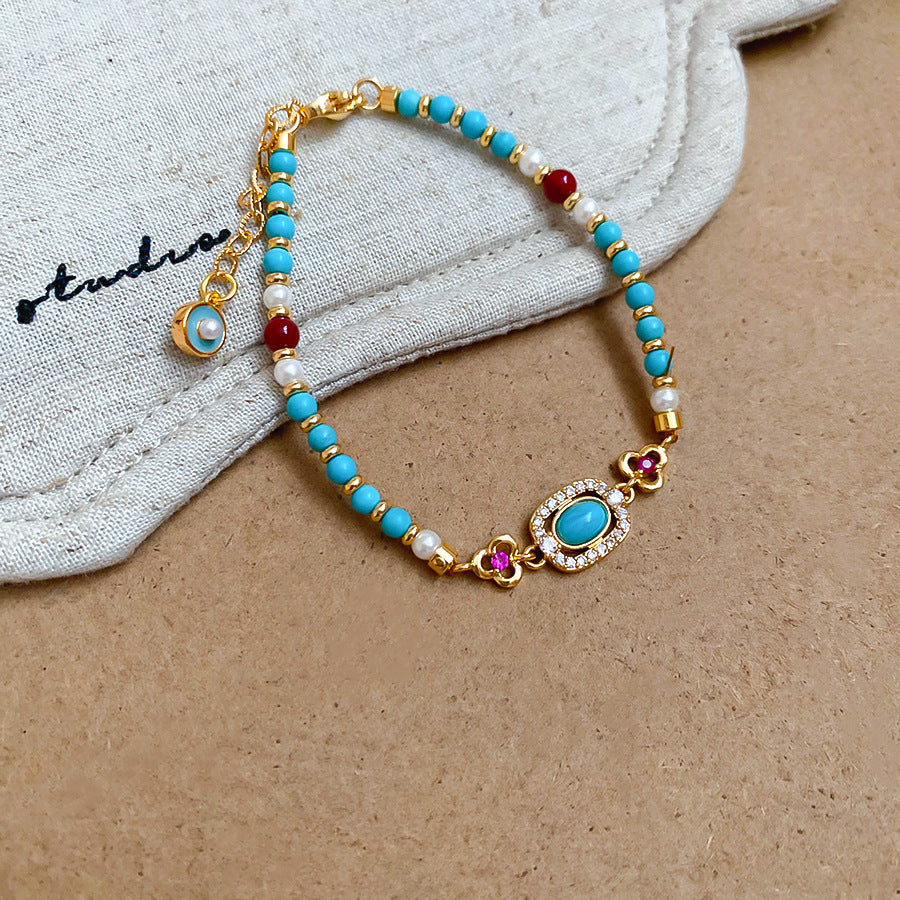 Irregular Square Flower Heart Water Drops Light Luxury High Bracelet