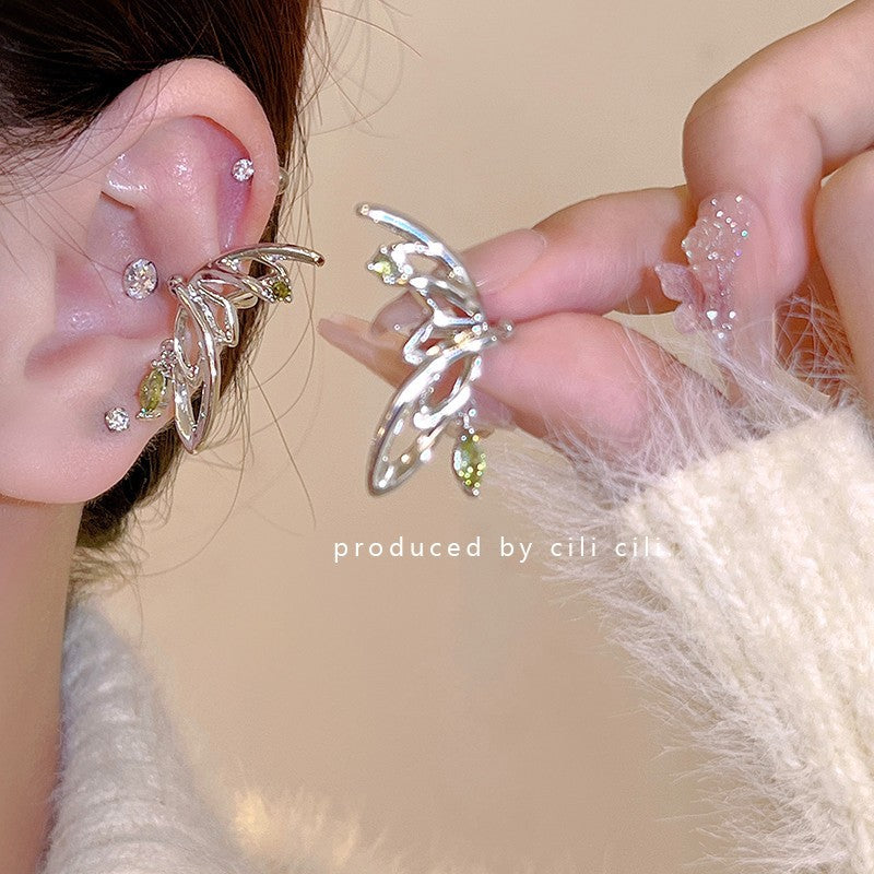 Women's Diamond Butterfly Tassel Romantic Design Style Earrings