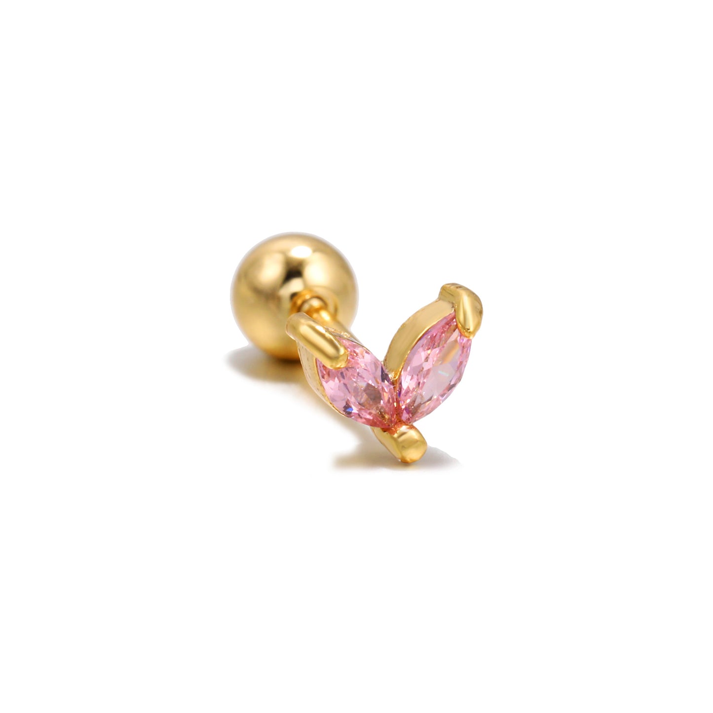 Personality Ear Bone Geometric Micro Inlaid Zircon Stainless Stud Earrings