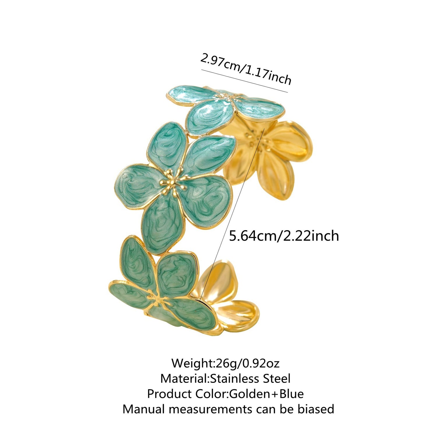 Steel Oil Dripping Cherry Special Interest Light Luxury Flowers Openings Bracelet