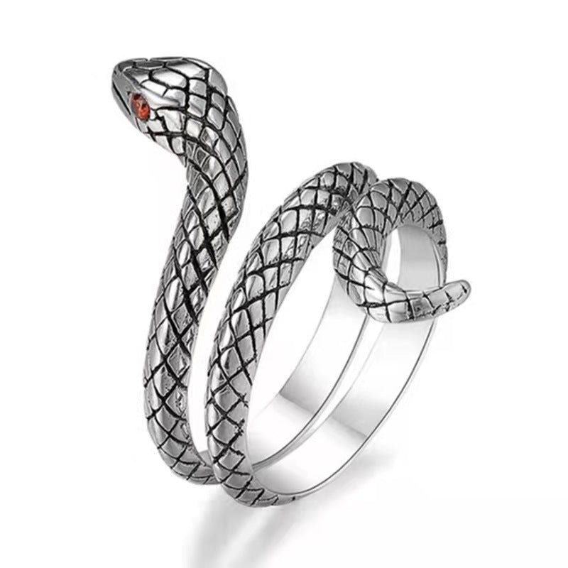 Spirit Snake Ornament Retro Punk Exaggerated Personalized Rings