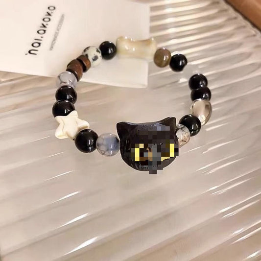 Dopamine Cute Kitten Beaded Light Luxury Minority Couple Bracelets