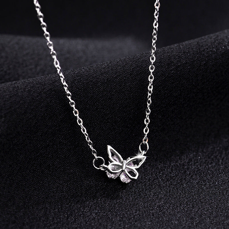 Women's Butterfly For Design Light Luxury Zircon Clavicle Chain Necklaces