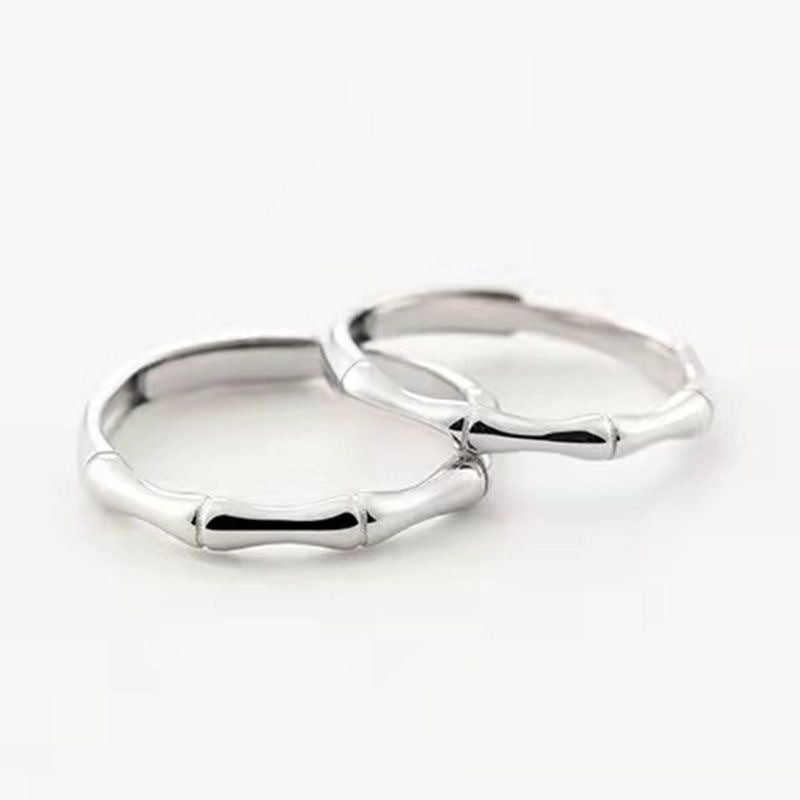 Women's Sier-plated Classic Open Bamboo Adjustable Index Finger Ring