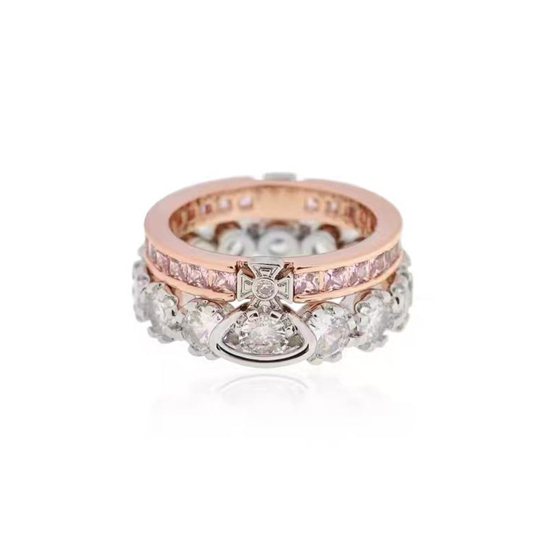 Queen Mother's Female Niche Design Double Layer Rings