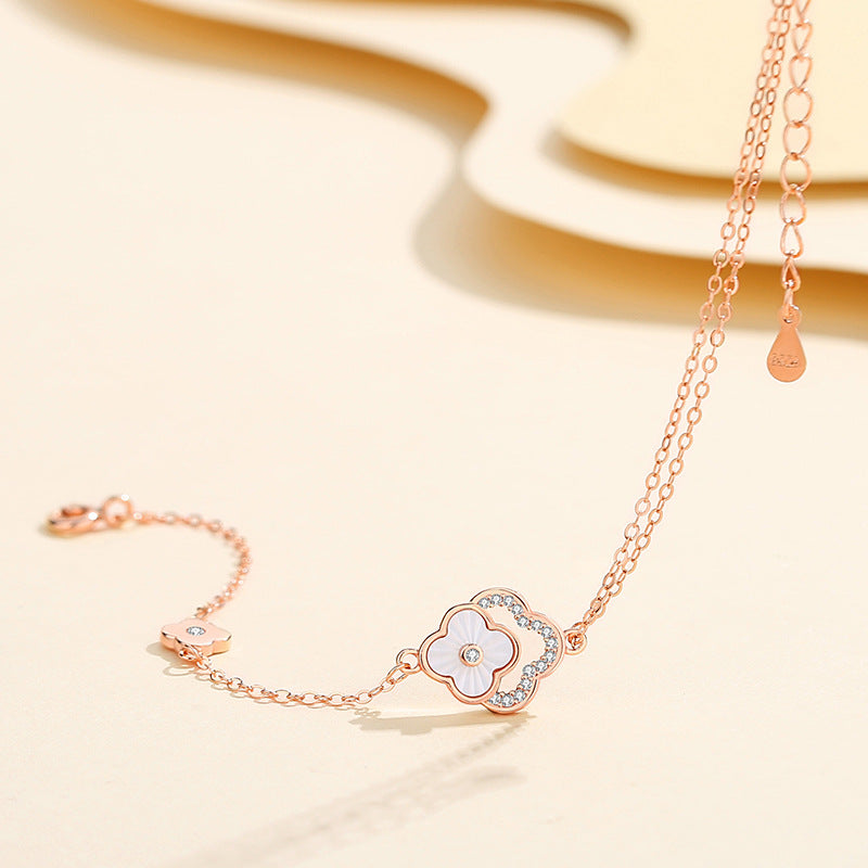Summer Clover Sterling Sier Style Light Luxury Bracelets