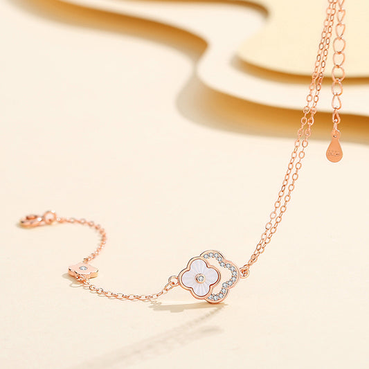 Summer Clover Sterling Sier Style Light Luxury Bracelets