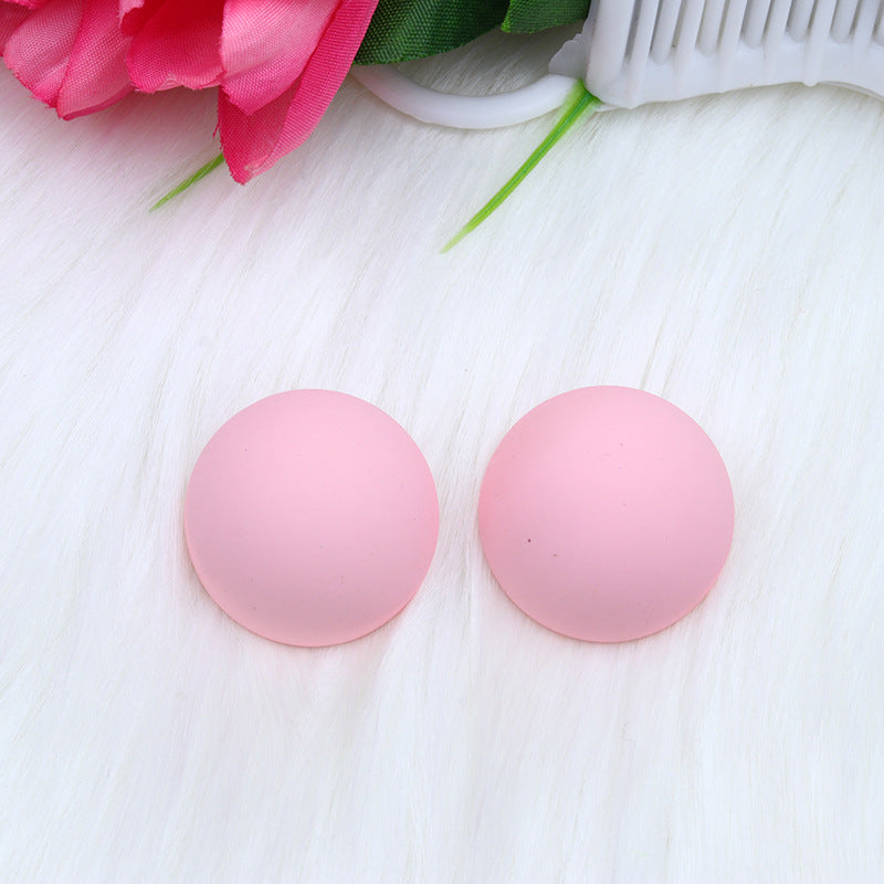 Color Round Circle Three-dimensional Spray Paint Simple Fashion Earrings
