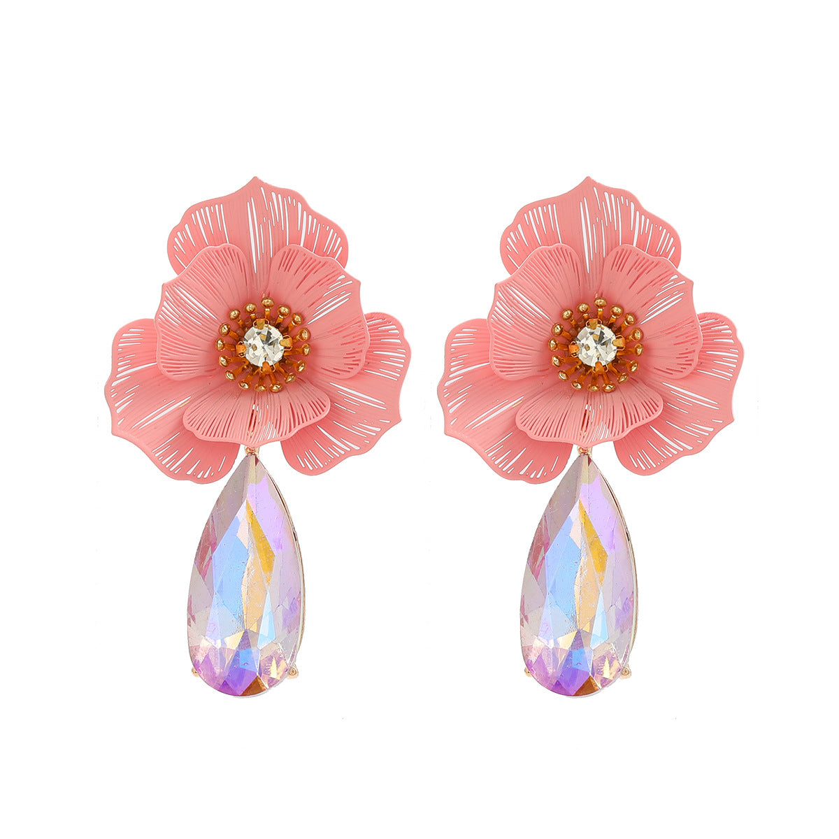 Women's Geometric Flower Cutout High-grade Fashionable Earrings