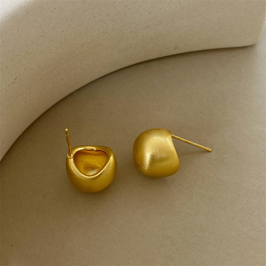 Women's Metal Ball Brushed Simple Fashion High-grade Earrings