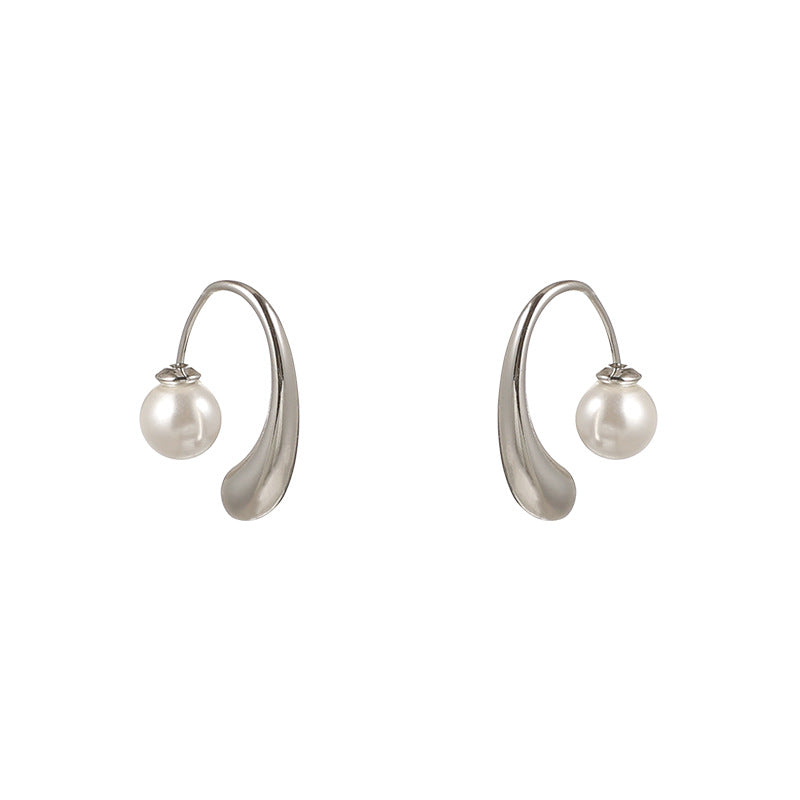 Pearl Exquisite Fairy Simple Temperamental Geometric Earrings