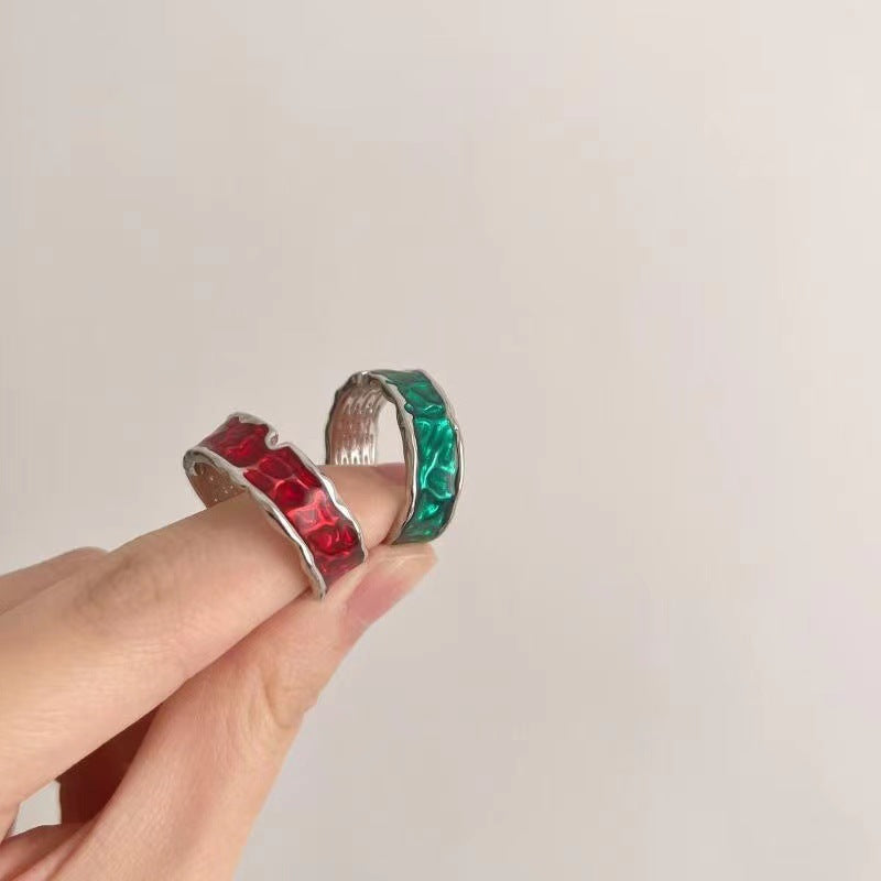 Women's & Men's Wide Version Cold Style Personality Single Couple Rings