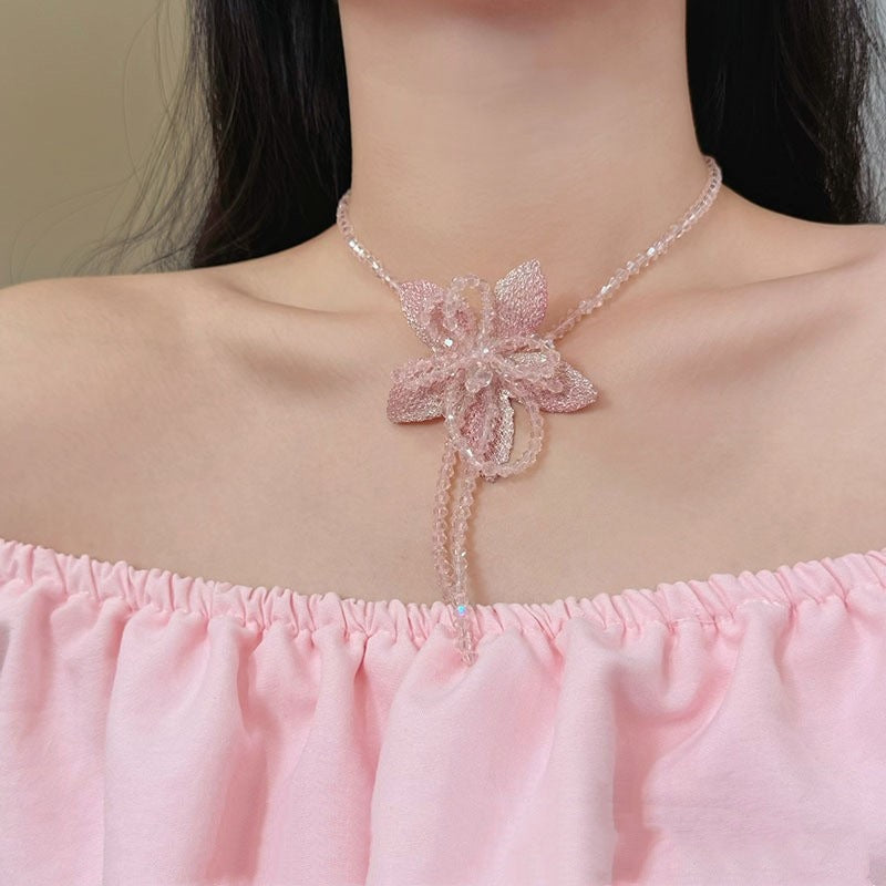 Vacation Exaggerated Style Flower Fashionable Niche Design Necklaces