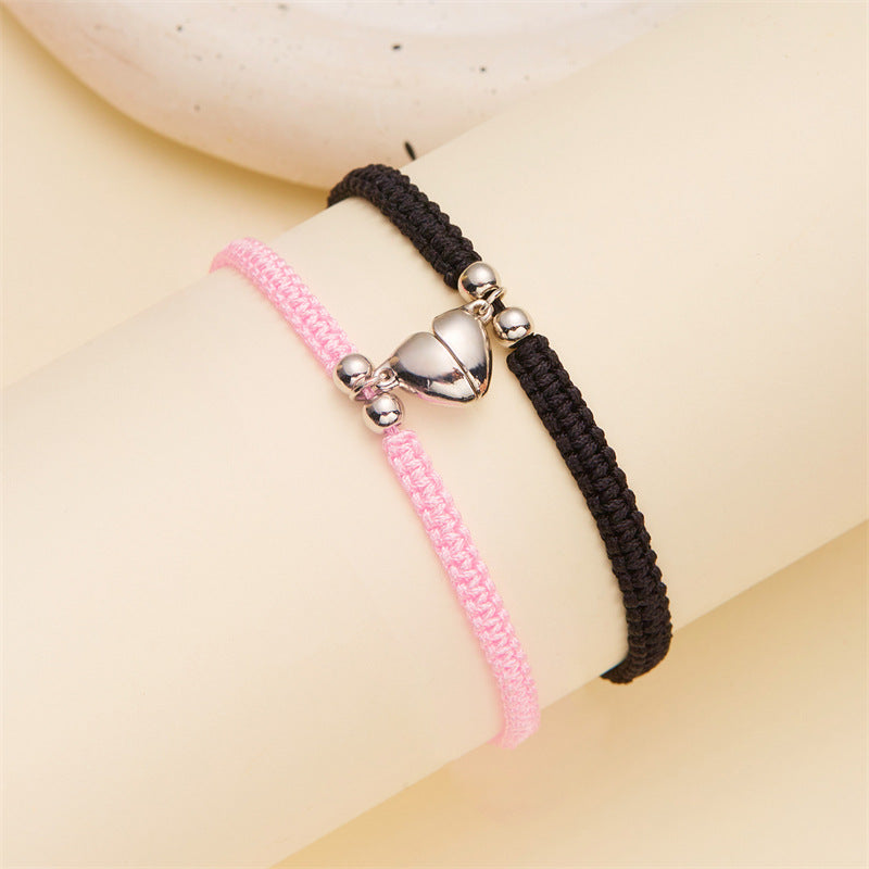 Women's & Men's Hand-woven Love Magnet Suction Package String Bracelets