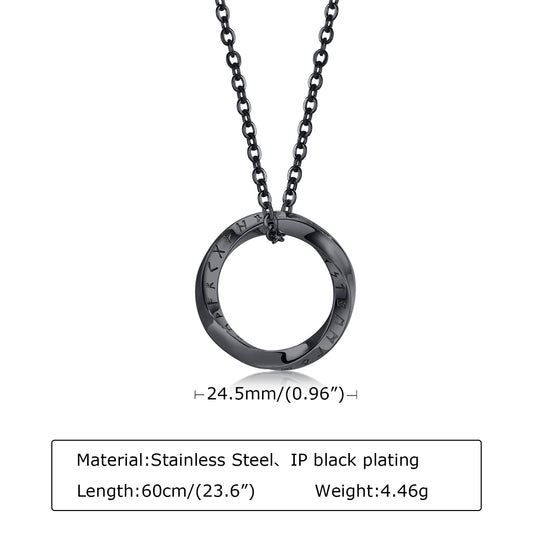Men's Ornament Stainless Steel Viking Mobius Color Necklaces