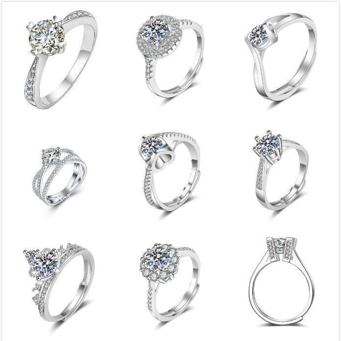 Women's Moissanite Classic Karat Live Female Broadcast Rings