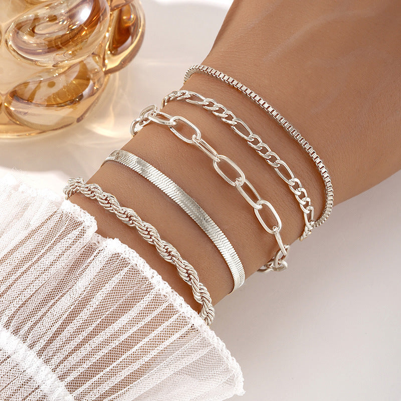Personality Simple Chain Vintage Stylish Glossy Bracelets