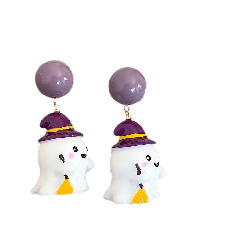 Black Bowknot Ghost Halloween Cute Christmas Earrings