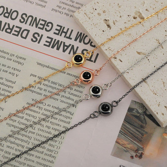 Women's & Men's Round Couple Projection One Pair Languages Bracelet