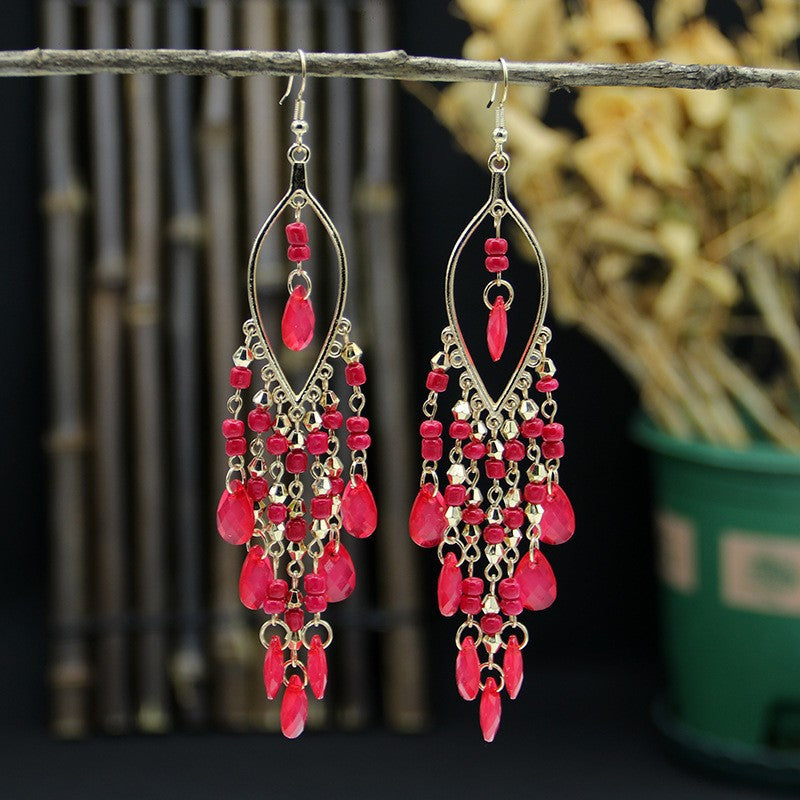 Long Fringe Special Ins Slimming Face Earrings