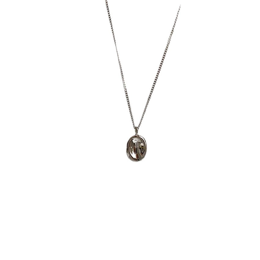 Sterling Sier Simple Geometric Trend Concave Necklaces