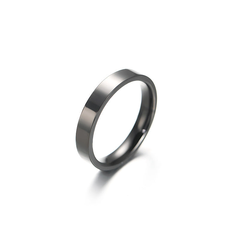 Female Design Bright Surface Simple Stainless Steel Rings