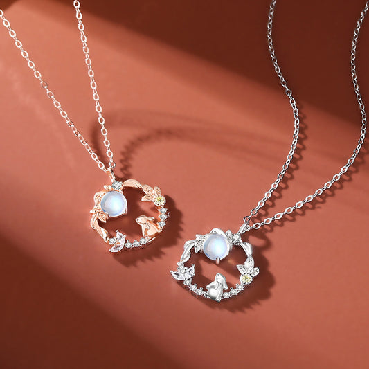 Chinese Zodiac Sign Of Rabbit Female Mori Style Special Necklaces