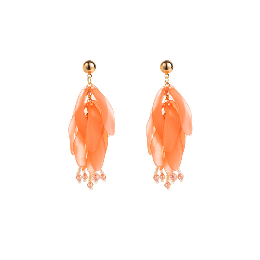 Women's Temperament Elegant Creative Fresh Resin Petal Earrings