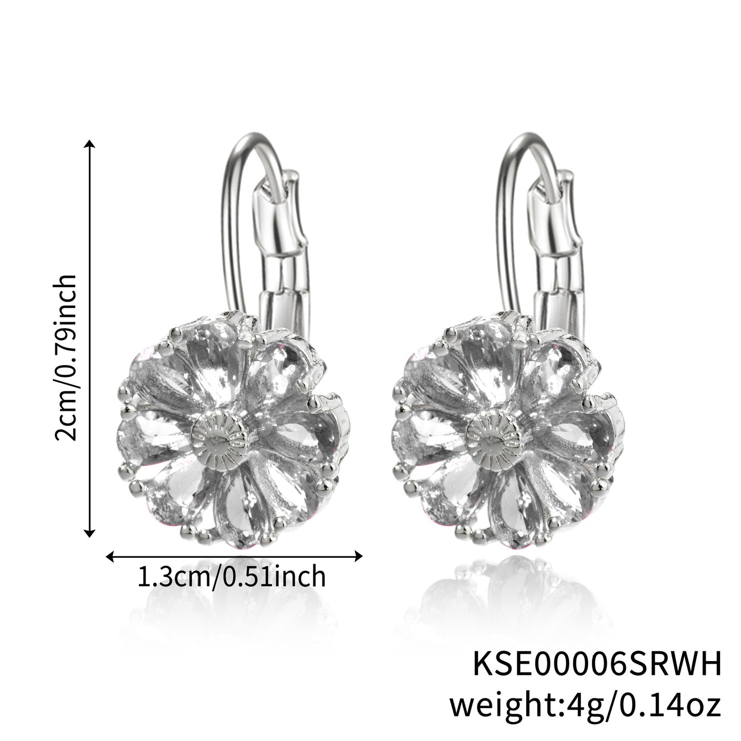 Flower Color Zircon Ear Live Broadcast Earrings