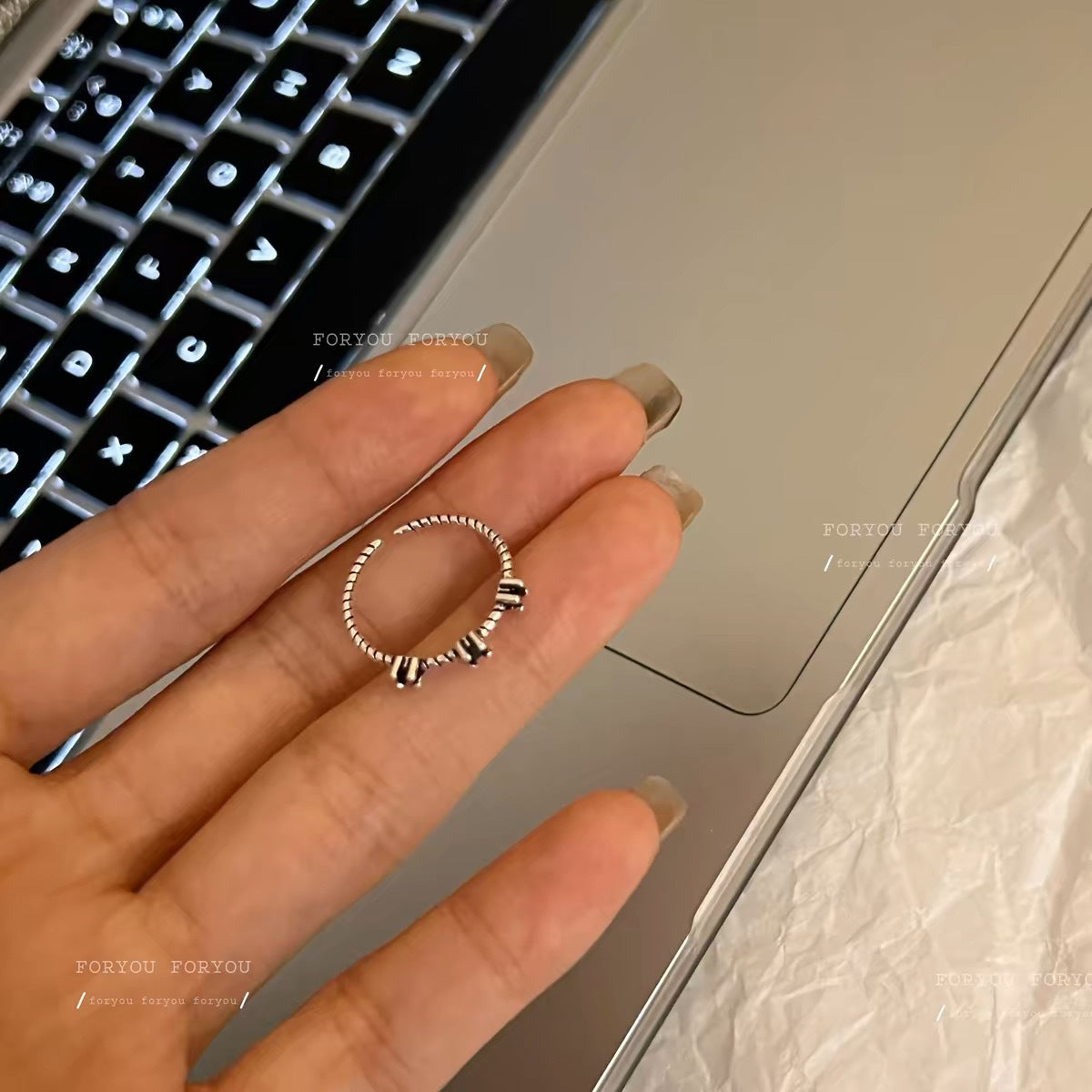 Rose Female Style Niche Design Open Rings