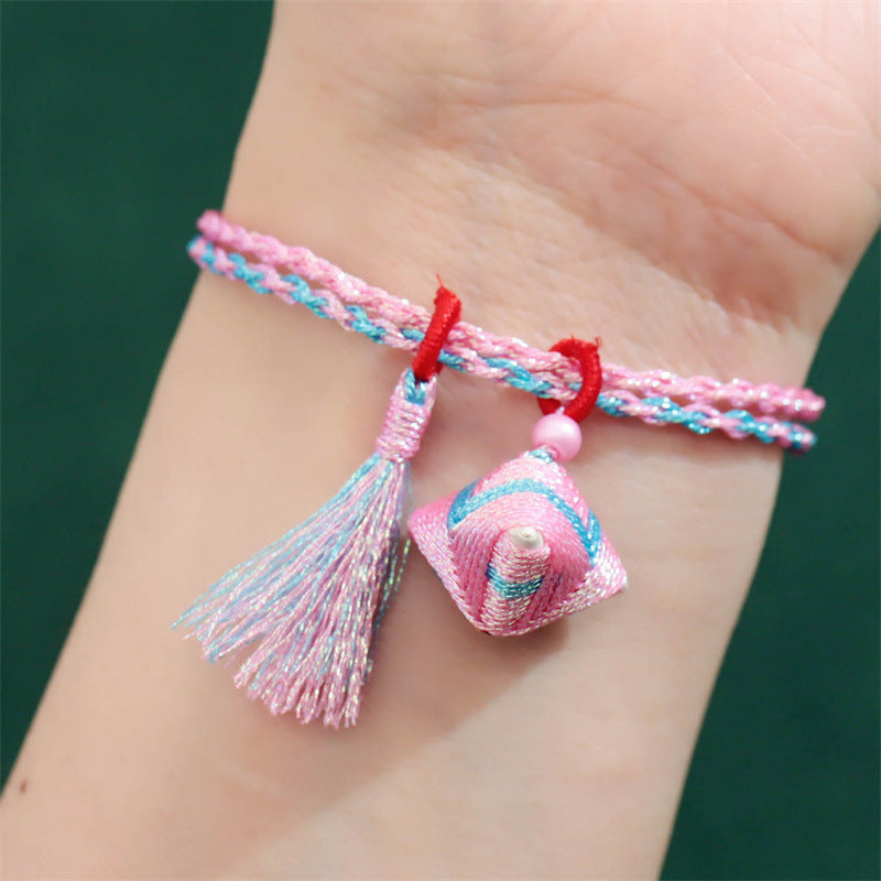 Small Tassel Hand-woven Adjustable Carrying Strap Holiday Bracelet